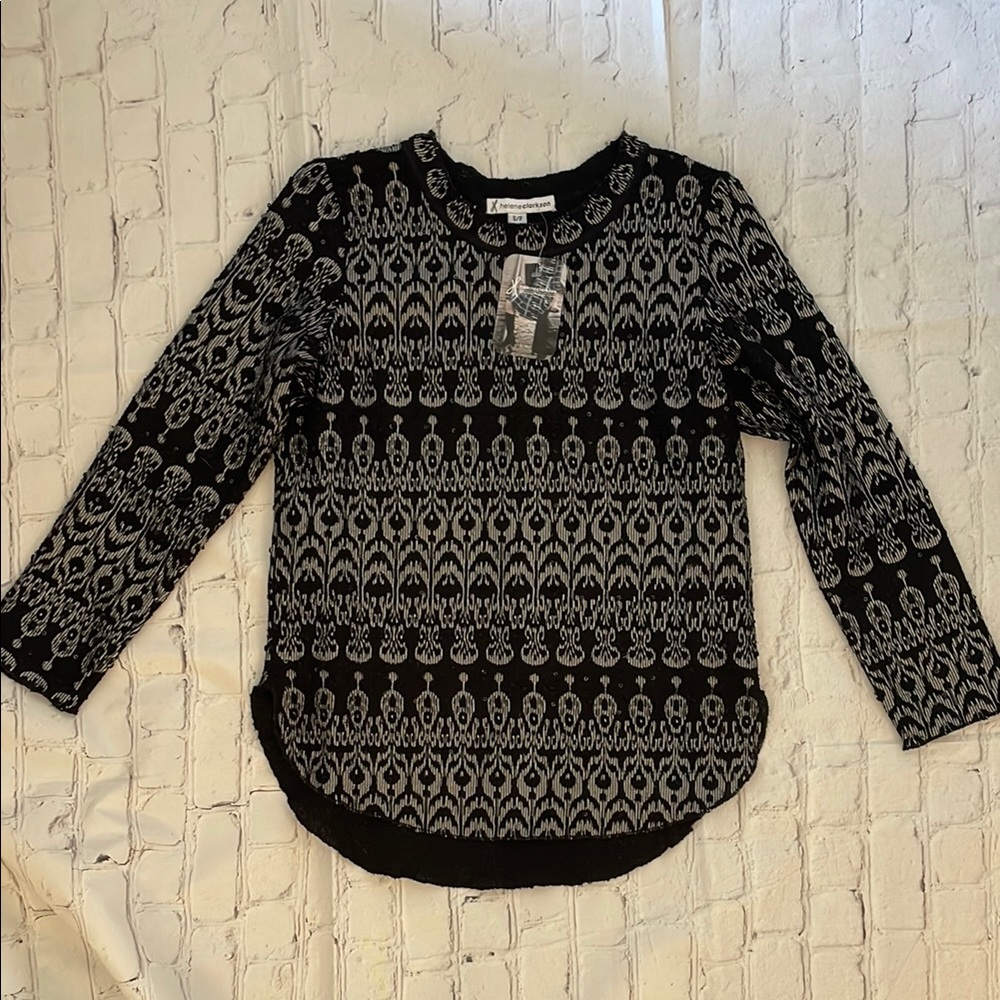 Helene Clarkson Black and Gray Long Sleeve Shirt